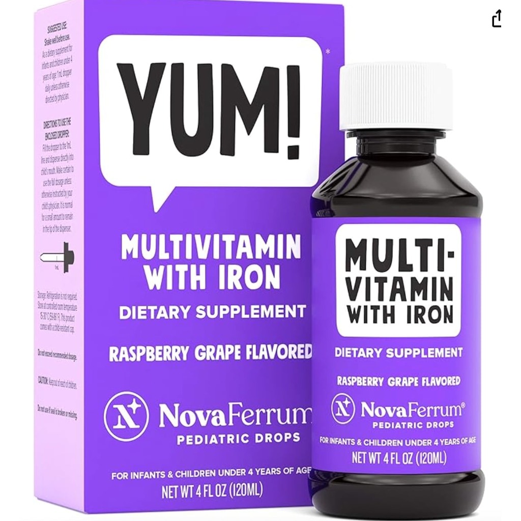 Vitamin tổng hợp và sắt cho bé từ sơ sinh của Nova Ferrum Yum Multi Vitamin With Iron